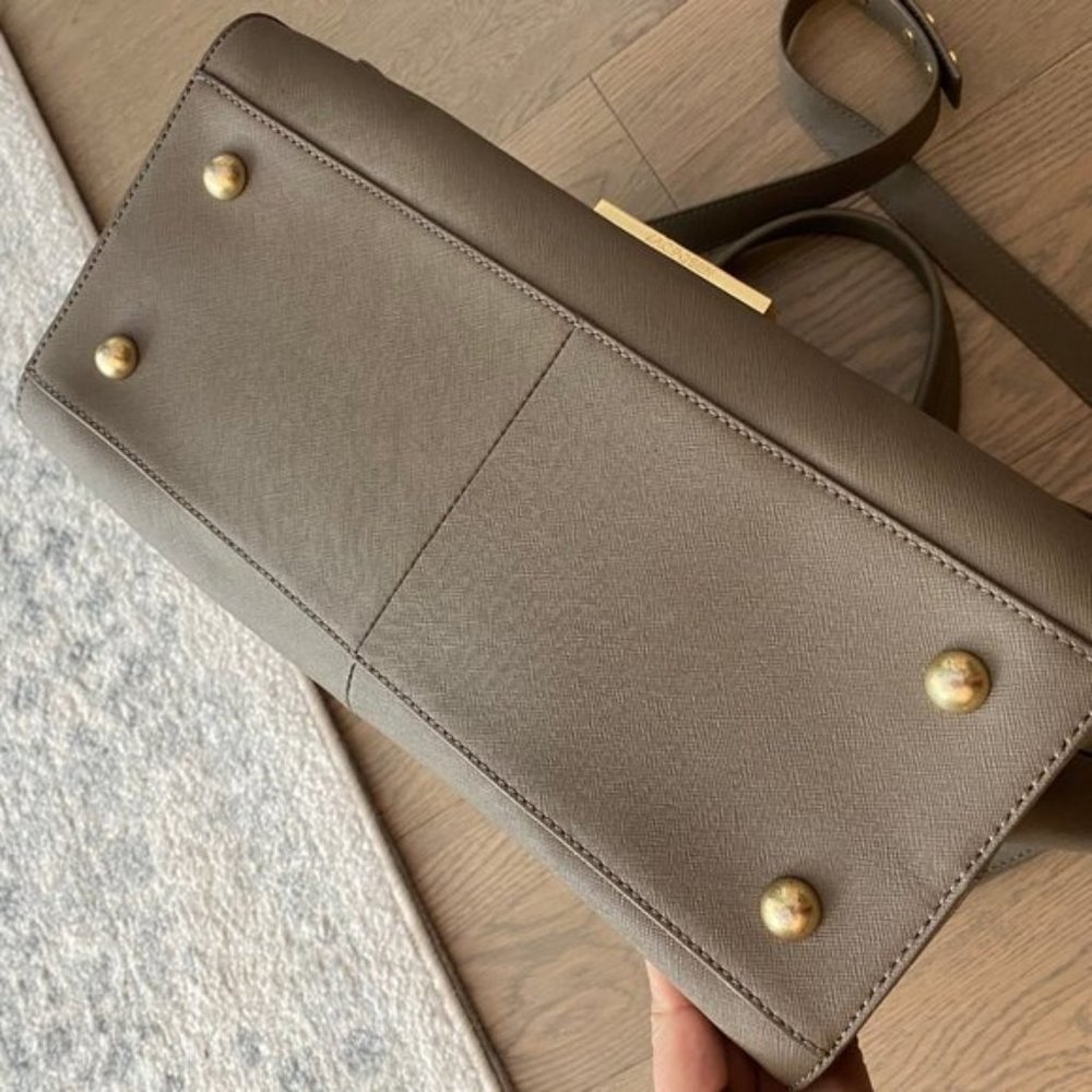 Zac Posen Eartha Luxury Satchel Bag, Taupe - Picture 12 of 15